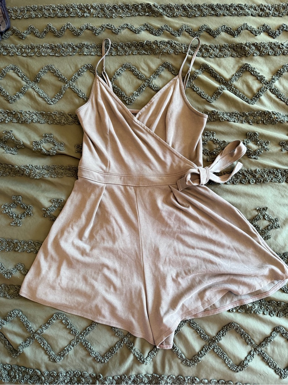 Women's Wrap Romper in olive green